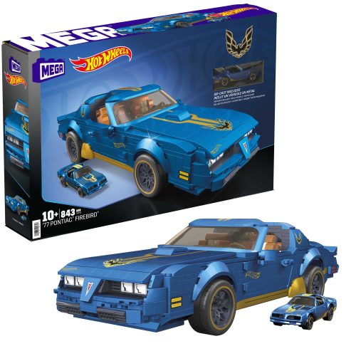 MEGA Hot Wheels '77 Pontiac Firebird (1:18 Scale) Collectible Building Set (844 Pcs)