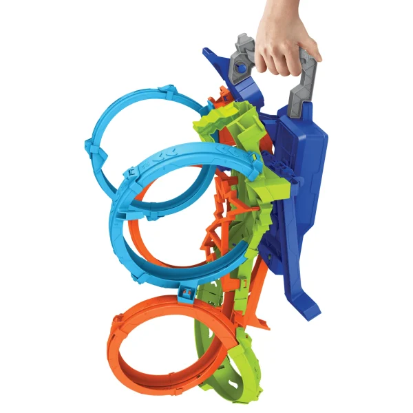 Hot Wheels Action 4-Loop Crash Out Track Set With Motorized Booster & 1:64 Scale Toy Car