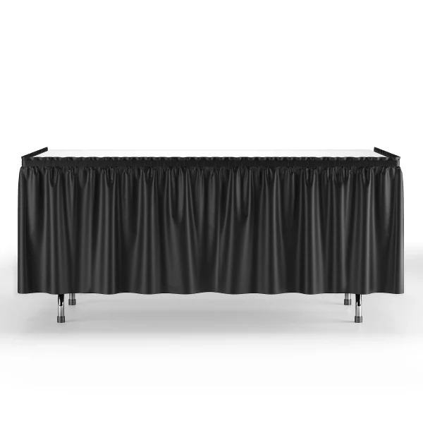 Black Plastic Table Skirt