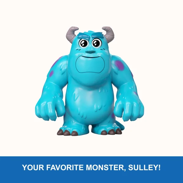 Disney And Pixar Click Figs Sulley Monsters Inc., James P Sullivan Small Movie Toy With Pop Up Action Move