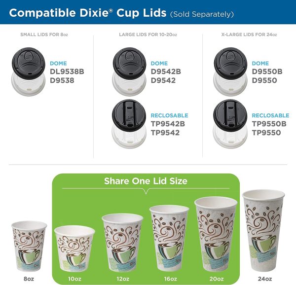 Dixie PerfecTouch 12 Oz Insulated Paper Hot Coffee Cup by GP PRO (Georgia-Pacific); Coffee Haze; 5342DX; 500 Count (25 Cups Per Sleeve; 20 Sleeves Per Case)