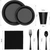 350 pcs disposable tableware set black