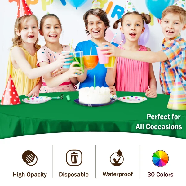 Emerald Green Round Plastic Table Cover