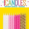 Birthday Spiral Candle 24ct Pink White Silver