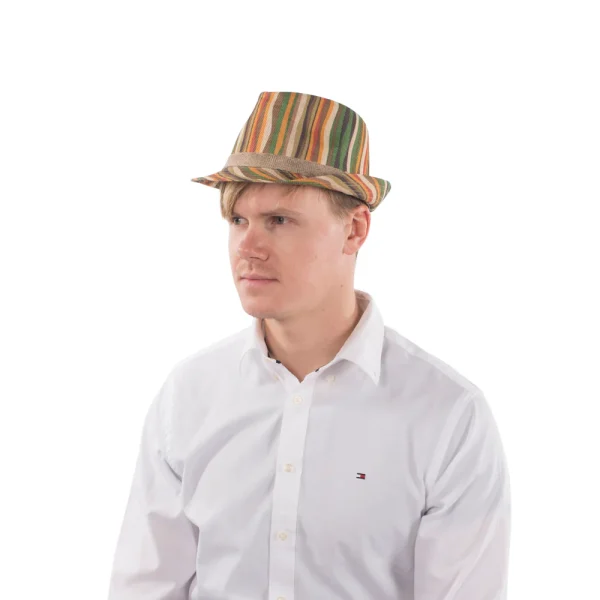 Vibrant Green Rainbow Fedora