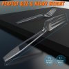 7.5" Clear Plastic Knives Heavy Duty Upgraded Heat Resistant & BPA Free, Solid and Durable Plastic Cutlery, Premium Disposable Knives, for Party Supply(84 Count)