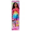 Barbie Large Doll, Dark Brown Hair, 28 Inches Tall With Rainbow Dress & Accessories Like Shooting Star Handbag