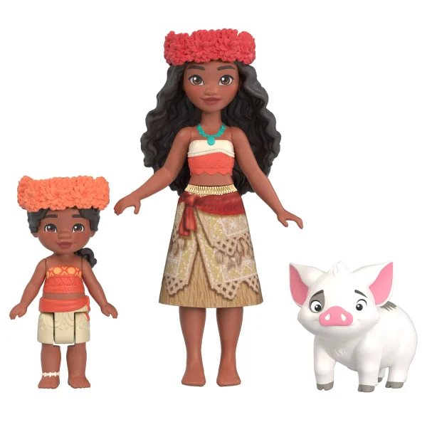 Disney Moana 2 Toys, Moana & Simea Village Home Playset, 2 Small Dolls, Friend Figure & 15 Accessories
