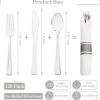 Supernal 60 Pack Pre Rolled Napkins with Gold Plastic Silverware, Premium Disposable Gold Wrapped Cutlery Set Includes: 60 Forks 60 Knives 60 Spoons 60 Napkin for Party