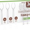 360 Count Plastic Silver Ware Heavy Duty, 120 Forks, 120 Spoons, 120 Knives, Heat Resistant & BPA Free Disposable SilverWare, Disposable Cutlery set, Premium Clear Utencils for Party Supply