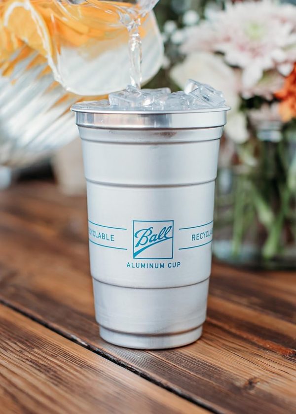 Ball Aluminum Cup Recyclable Party Cups, 20 oz. Cup, 30 Cups Per Pack