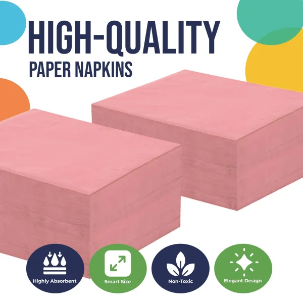 Pink Beverage Napkins | 50 Count