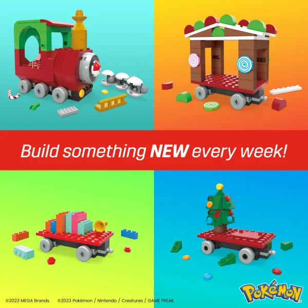 MEGA Pokémon Holiday Train Building Set With 373 Pieces And Festive Surprises