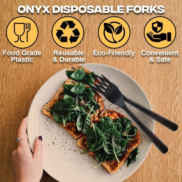Party Bargains Disposable Cutlery set, SAPPHIRE Design, Clear Color, 360 Pieces: 180 Forks, 120 Spoons, 60 Knives