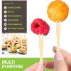 200 Bamboo Appetizer Forks, 3.5" Disposable Bamboo Fork for Charcuterie, Mini Forks for Appetizers, Cocktail Forks for Weddings, Small Appetizer Picks