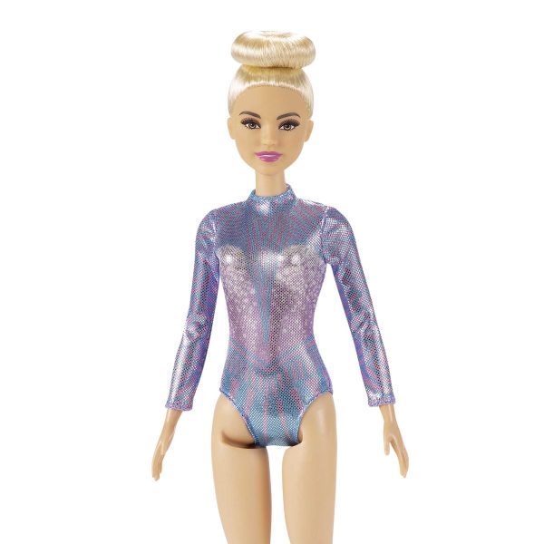 Barbie Rhythmic Gymnast Blonde Doll (12-In/30.40-Cm), Leotard & Accessories