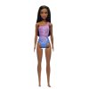 Beach Barbie Doll With Dark Brown Hair Wearing Tropical Purple Swimsuit