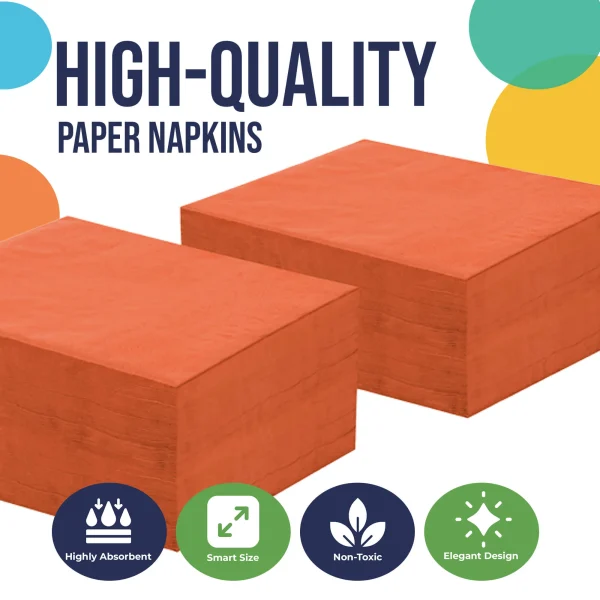 Orange Luncheon Napkins | 20 Count