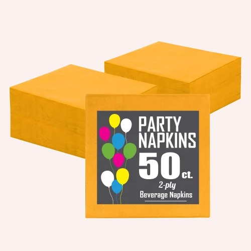 Yellow Beverage Napkins | 50 Count