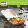 Paper Plates, 100% Compostable Heavy Duty Disposable Plate - [125-Pack] - {PFAS-Free} - {BPI Certified} - [9 Inch] Eco-Friendly, Biodegradable Bagasse Natural Brown 9" Dinner Plates - By Stack Man