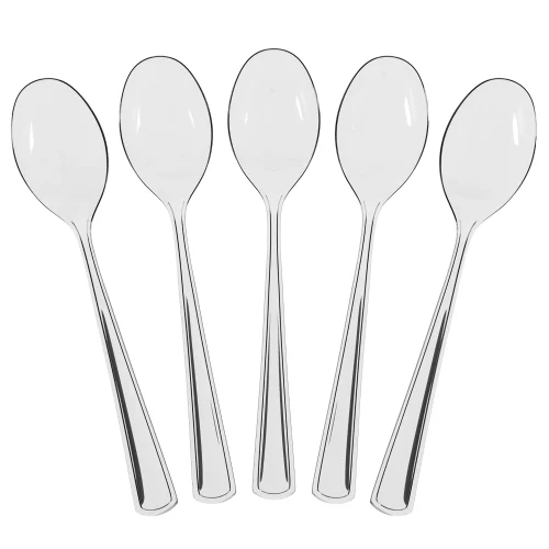 Heavy Duty Clear Plastic Spoons | 50 Count