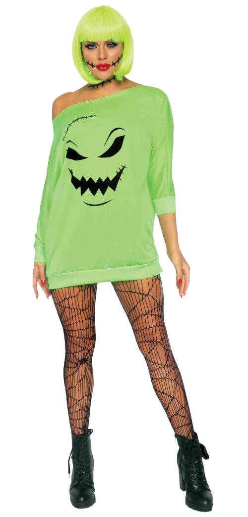 Spooky Green Jersey Dress