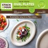 Paper Plates, 100% Compostable Heavy Duty Disposable Plate - [125-Pack] - {PFAS-Free} - {BPI Certified} - [9 Inch] Eco-Friendly, Biodegradable Bagasse Natural Brown 9" Dinner Plates - By Stack Man
