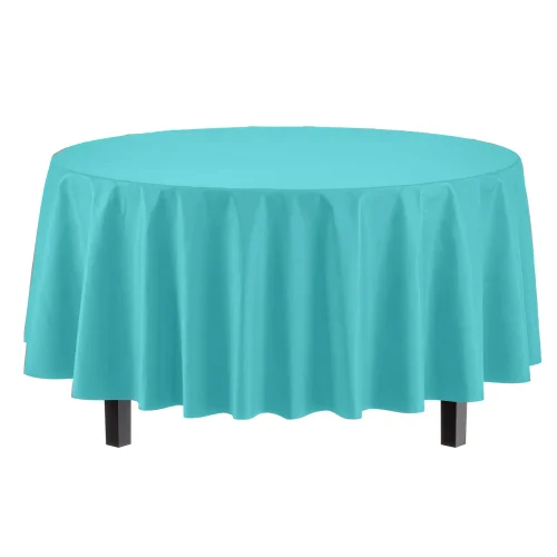 Premium Round Aqua Blue Table Cover