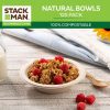 Paper Plates, 100% Compostable Heavy Duty Disposable Plate - [125-Pack] - {PFAS-Free} - {BPI Certified} - [9 Inch] Eco-Friendly, Biodegradable Bagasse Natural Brown 9" Dinner Plates - By Stack Man
