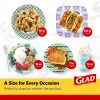 Glad Round Disposable Paper Plates 10 in, Blue Flower|Soak Proof, Cut Proof, Microwave Safe Heavy Duty Paper Plates For Parties|50 Count Bulk Paper Plates 10 Inch