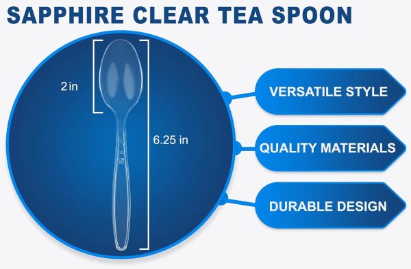 Party Bargains Disposable Cutlery set, SAPPHIRE Design, Clear Color, 360 Pieces: 180 Forks, 120 Spoons, 60 Knives