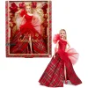 Barbie Signature 2024 Holiday Barbie Fashion Doll, Seasonal Collector Gift, Blonde With Plaid Gown