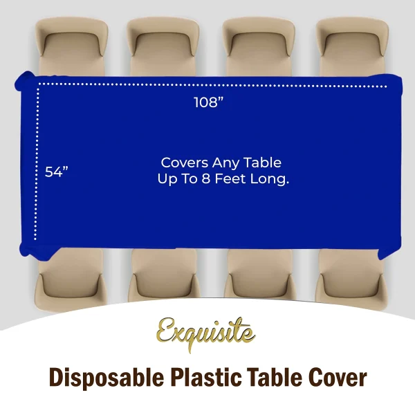 Dark Blue Plastic Table Cover