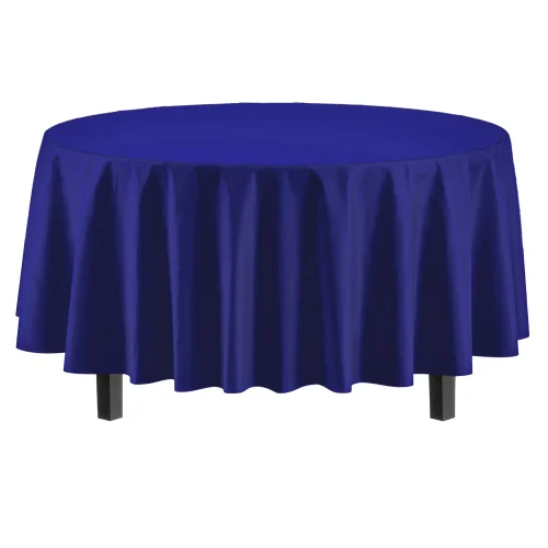 Premium Round Navy Blue Table Cover
