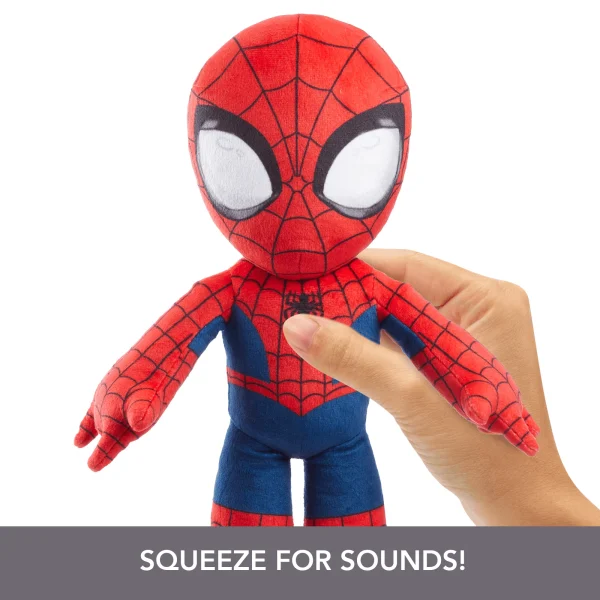 Marvel Plush Talkers Spider-Man Soft Toy, 11.75-inch Collectible Figure With Sounds & Phrases