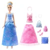 Disney Princess 2-In-1 Stories Cinderella Fashion Doll With 2 Snap-On Bodices, 2 Skirts & 9 Accessories