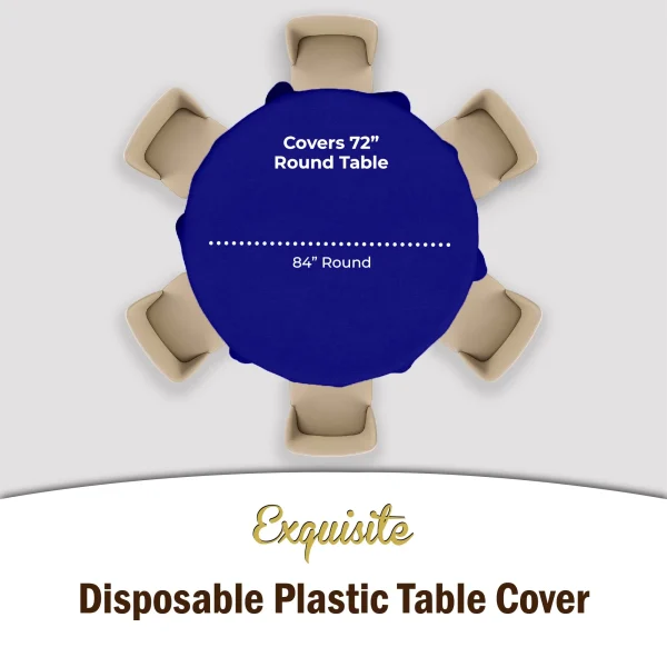 Premium Round Navy Blue Table Cover