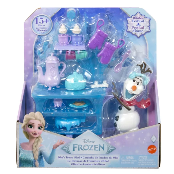 Disney Frozen Olaf Treat Sled Playset With Olaf Doll & 15+ Accessories,