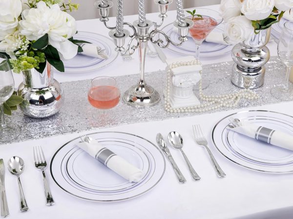 Supernal 60 Pack Pre Rolled Napkins with Gold Plastic Silverware, Premium Disposable Gold Wrapped Cutlery Set Includes: 60 Forks 60 Knives 60 Spoons 60 Napkin for Party