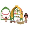Disney Moana 2 Toys, Moana & Simea Village Home Playset, 2 Small Dolls, Friend Figure & 15 Accessories