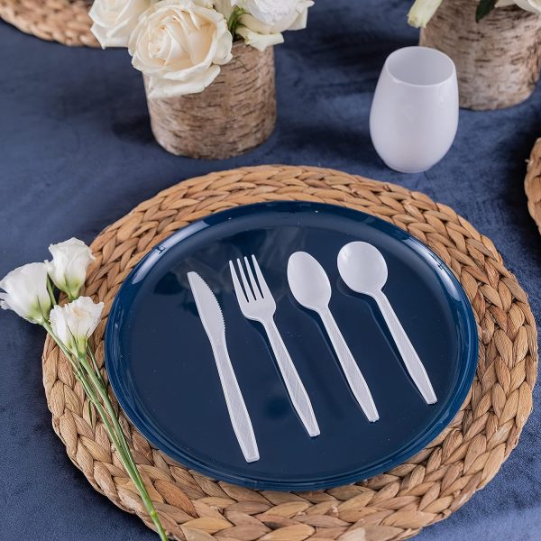 Party Bargains Disposable Cutlery set, SAPPHIRE Design, Clear Color, 360 Pieces: 180 Forks, 120 Spoons, 60 Knives