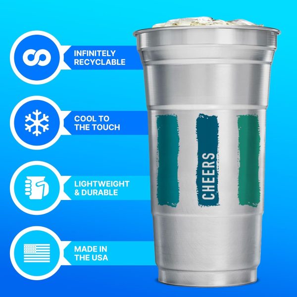 Ball Aluminum Cup Recyclable Party Cups, 20 oz. Cup, 30 Cups Per Pack
