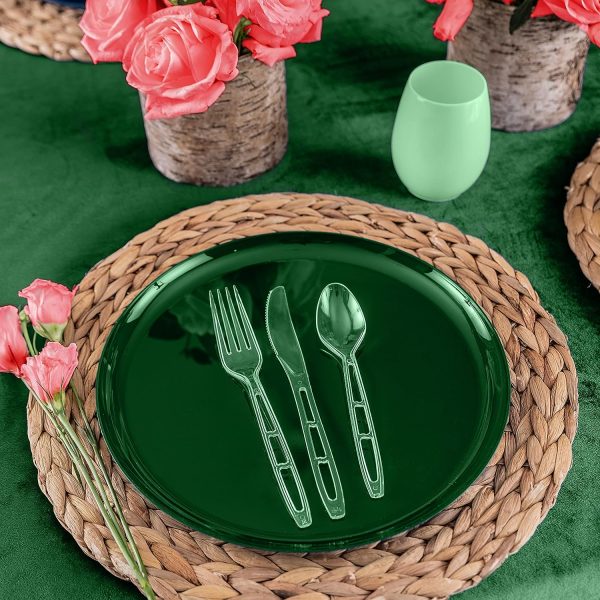 Party Bargains Disposable Cutlery set, SAPPHIRE Design, Clear Color, 360 Pieces: 180 Forks, 120 Spoons, 60 Knives
