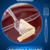 Party Bargains Disposable Cutlery set, SAPPHIRE Design, Clear Color, 360 Pieces: 180 Forks, 120 Spoons, 60 Knives