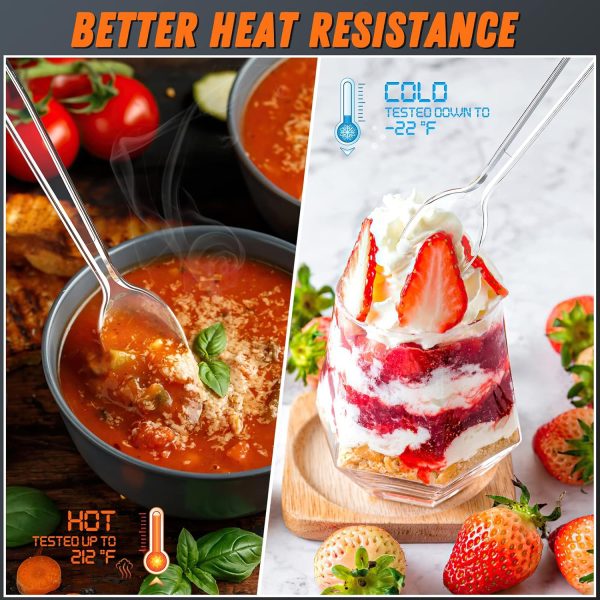 7.5" Clear Plastic Knives Heavy Duty Upgraded Heat Resistant & BPA Free, Solid and Durable Plastic Cutlery, Premium Disposable Knives, for Party Supply(84 Count)