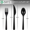Party Bargains Disposable Cutlery set, SAPPHIRE Design, Clear Color, 360 Pieces: 180 Forks, 120 Spoons, 60 Knives