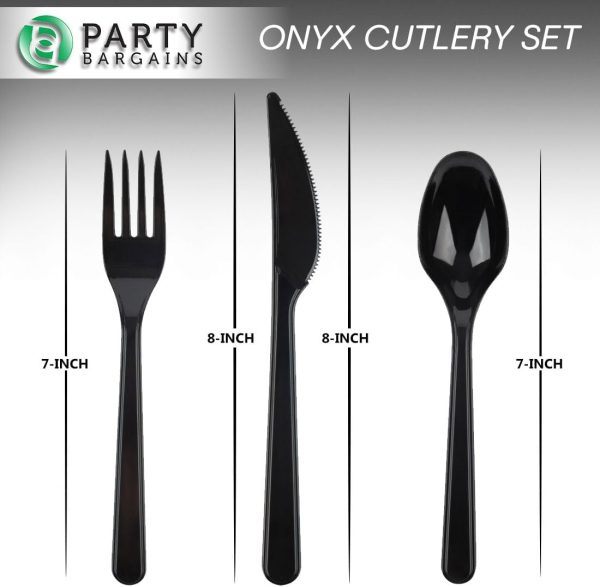 Party Bargains Disposable Cutlery set, SAPPHIRE Design, Clear Color, 360 Pieces: 180 Forks, 120 Spoons, 60 Knives