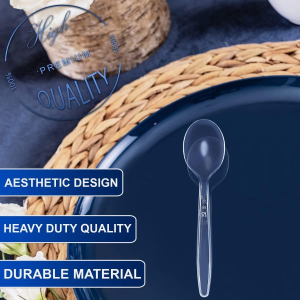 Party Bargains Disposable Cutlery set, SAPPHIRE Design, Clear Color, 360 Pieces: 180 Forks, 120 Spoons, 60 Knives