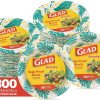 Glad Disposable Soup Bowls for Hot Food - Heavy Duty, Cut Resistant, Microwaveable Paper Bowls with Tropical Palm Leaves Design - Ideal for Party, Chili, Fruit, Salad, Ice Cream - 16 Oz, 50 Count