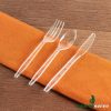 Party Bargains Disposable Cutlery set, SAPPHIRE Design, Clear Color, 360 Pieces: 180 Forks, 120 Spoons, 60 Knives